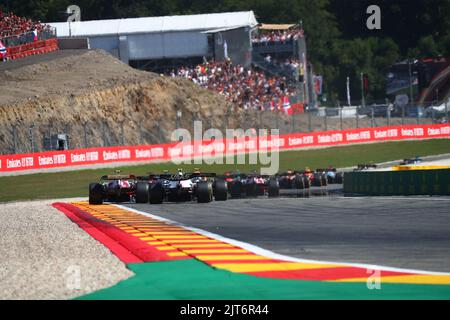 Stavelot Malmedy Spa, Belgien. 27. Januar 2022. Start des Rennens beim belgischen GP, 25-28. August 2022 auf der Strecke Spa-Francorchamps, Formel-1-Weltmeisterschaft 2022. Kredit: Unabhängige Fotoagentur/Alamy Live Nachrichten Stockfoto