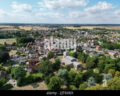 Sawbridgeworth Stadt Hertfordshire UK Luftaufnahme, Stockfoto