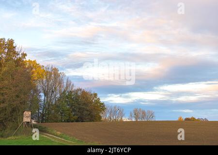 In einer herbstlichen Landschaft erblindet Stockfoto