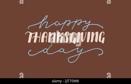 Alles Gute Zum Erntedankfest. Inspirierender Herbst handgeschriebenes Zitat, Schriftzüge, moderne Pinsel-Kalligraphie. Vektorgrafik. Stock Vektor
