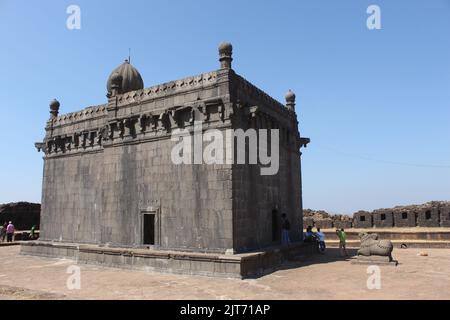 Der Tempel von Shree Jagadishwar auf der Oberseite des Raigad Fort, Maharashtra, Indien Stockfoto