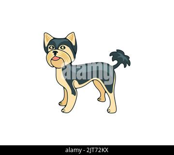 Yorkshire Terrier, Terrier, Hund, Logodesign. Tier, Haustier, Tierhandlung und Tierklinik, Vektor-Design und Illustration Stock Vektor