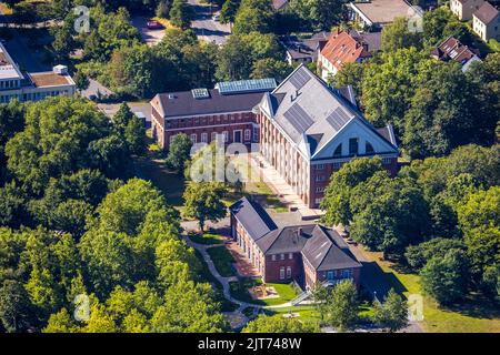 Luftaufnahme, Neubau Pumpwerk der Emschergenossenschaft bei Sutumer Brücken auf Schleuseninsel zwischen Rhein-Herne-Kanal und Emscher, SC Stockfoto