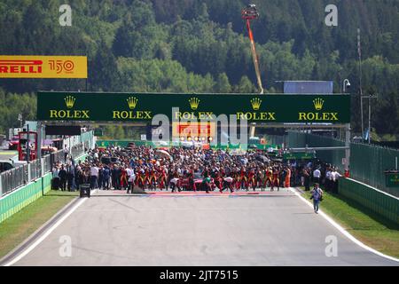 Stavelot Malmedy Spa, Belgien. 27. Januar 2022. Startaufstellung beim belgischen GP, 25-28. August 2022 auf der Strecke Spa-Francorchamps, Formel-1-Weltmeisterschaft 2022. Kredit: Unabhängige Fotoagentur/Alamy Live Nachrichten Stockfoto