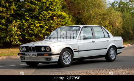 1991 1596 ccm weißer BMW 3 Serie Stockfoto