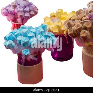 Fake Flowers aus Seifendekor für Hochzeiten und Beerdigungen. Stockfoto