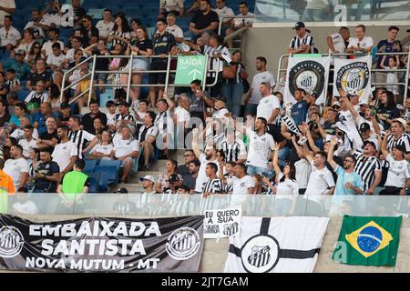 Cuiaba, Brasilien. 28. August 2022. MT - Cuiaba - 08/28/2022 - BRASILIANISCHER A 2022, CUIABA X SANTOS - Santos Fans während eines Spiels gegen Cuiaba im Arena Pantanal Stadion für die brasilianische Meisterschaft A 2022. Foto: Gil Gomes/AGIF/Sipa USA Quelle: SIPA USA/Alamy Live News Stockfoto