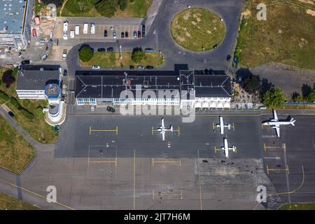 Luftaufnahme, Flughafen Essen / Mülheim, Haarzopf, Essen, Ruhrgebiet, Nordrhein-Westfalen, Deutschland, DE, Europa, Luftaufnahmen, Luftaufnahmen Stockfoto