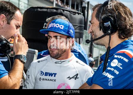 Spa, Belgien. 28. August 2022. Weltmeisterschaft F1. Großer Preis Von Belgien. #14, Fernando ALONSO, ESP, Alpine F1 Team, Alpine A522 Renault.- Photo Copyright: Cristiano BARNI/ATP images Credit: SPP Sport Press Photo. /Alamy Live News Stockfoto