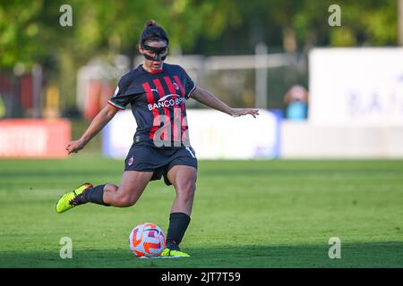 Mailand, Italien. 28. August 2022. Sportzentrum Vismara, 28.08.22 Marta Mascarello (12 AC Mailand) während des Serie-A-Spiels zwischen AC Mailand und AC Fiorentina im Sportzentrum Vismara in Mailand, Italia Soccer (Cristiano Mazzi/SPP) Credit: SPP Sport Press Photo. /Alamy Live News Stockfoto