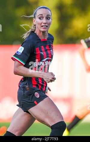 Mailand, Italien. 28. August 2022. Sportzentrum Vismara, 28.08.22 Kosovare Asllani (9 AC Mailand) während der Serie Ein Spiel zwischen AC Mailand und AC Fiorentina im Sportzentrum Vismara in Mailand, Italia Soccer (Cristiano Mazzi/SPP) Credit: SPP Sport Press Photo. /Alamy Live News Stockfoto