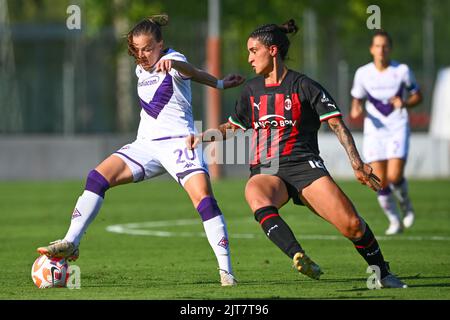 Mailand, Italien. 28. August 2022. Sportzentrum Vismara, 28.08.22 Milica Mijatovic (20 AC Fiorentina) während der Serie Ein Spiel zwischen AC Mailand und AC Fiorentina im Sportzentrum Vismara in Mailand, Italia Soccer (Cristiano Mazzi/SPP) Credit: SPP Sport Press Photo. /Alamy Live News Stockfoto