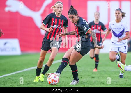 Mailand, Italien. 28. August 2022. Sportzentrum Vismara, 28.08.22 Martina Piemonte (18 AC Mailand) während der Serie Ein Spiel zwischen AC Mailand und AC Fiorentina im Sportzentrum Vismara in Mailand, Italia Soccer (Cristiano Mazzi/SPP) Credit: SPP Sport Press Photo. /Alamy Live News Stockfoto