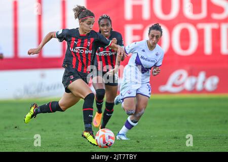 Mailand, Italien. 28. August 2022. Vismara Sports Center, 28.08.22 Angelica Soffia (20 AC Mailand) während der Serie A Spiel zwischen AC Mailand und AC Fiorentina im Vismara Sports Center in Mailand, Italia Soccer (Cristiano Mazzi/SPP) Credit: SPP Sport Press Photo. /Alamy Live News Stockfoto