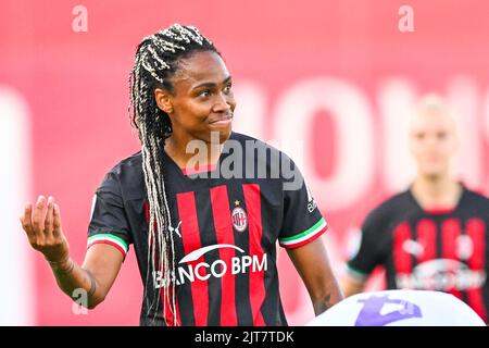 Mailand, Italien. 28. August 2022. Vismara Sports Center, 28.08.22 Lindsey Thomas (19 AC Mailand) während des Serie-A-Spiels zwischen AC Mailand und AC Fiorentina im Vismara Sports Center in Mailand, Italia Soccer (Cristiano Mazzi/SPP) Credit: SPP Sport Press Photo. /Alamy Live News Stockfoto