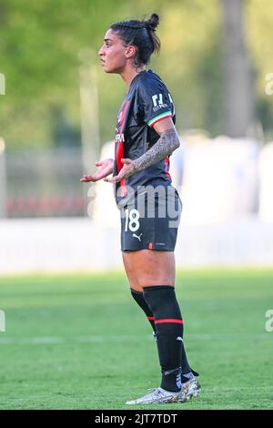 Mailand, Italien. 28. August 2022. Sportzentrum Vismara, 28.08.22 Martina Piemonte (18 AC Mailand) während der Serie Ein Spiel zwischen AC Mailand und AC Fiorentina im Sportzentrum Vismara in Mailand, Italia Soccer (Cristiano Mazzi/SPP) Credit: SPP Sport Press Photo. /Alamy Live News Stockfoto