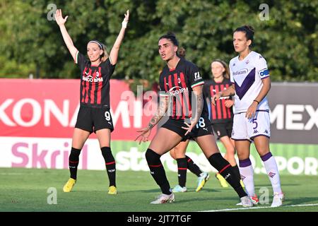 Mailand, Italien. 28. August 2022. Sportzentrum Vismara, 28.08.22 Martina Piemonte (18 AC Mailand) während der Serie Ein Spiel zwischen AC Mailand und AC Fiorentina im Sportzentrum Vismara in Mailand, Italia Soccer (Cristiano Mazzi/SPP) Credit: SPP Sport Press Photo. /Alamy Live News Stockfoto