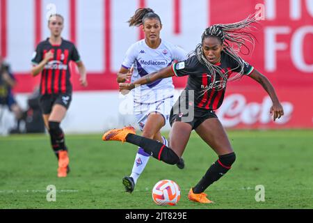 Mailand, Italien. 28. August 2022. Vismara Sports Center, 28.08.22 Lindsey Thomas (19 AC Mailand) während des Serie-A-Spiels zwischen AC Mailand und AC Fiorentina im Vismara Sports Center in Mailand, Italia Soccer (Cristiano Mazzi/SPP) Credit: SPP Sport Press Photo. /Alamy Live News Stockfoto