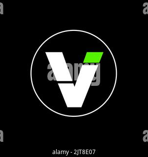 Ein bearbeitbares Firmenlogo in den Farben Weiß, Grau und Grün Stock Vektor