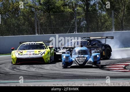 Barcelona, Spanien. 28. August 2022. 19 VISCAAL Bent (nld), FLORSCH Sophia (ger), Algarve Pro Racing, Orca 07 - Gibson, Aktion während der 4 Stunden von Barcelona 2022, 4. Lauf der 2022 European Le Mans Series auf dem Circuit de Barcelona-Catalunya vom 26. Bis 28. August in Barcelona, Spanien - Foto: Xavi Bonilla/DPPI/LiveMedia Kredit: Independent Photo Agency/Alamy Live News Stockfoto