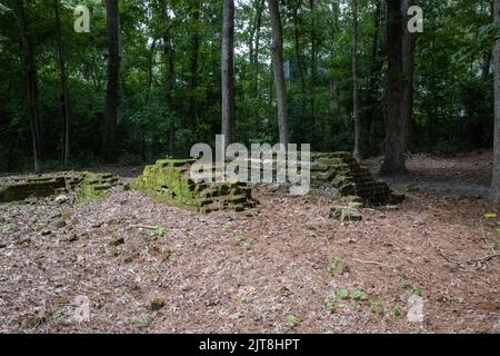 Die Überreste der Archdale Hall-Plantage befinden sich inmitten einer modernen Unterteilung an der Dorchester Road in North Charleston, South Carolina. Stockfoto