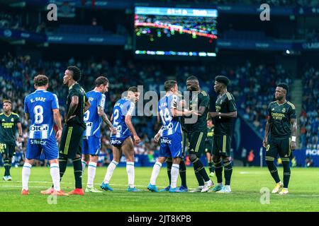 Barcelona, Spanien, 28, August 2022. Spanien - Fußball - Spanisches Spiel der La Liga zwischen RCD Espanyol und Real Madrid. Quelle: JG/Alamy Live News Stockfoto