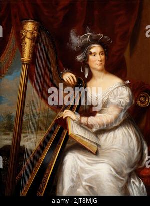 Ein Porträt von Louisa Catherine Johnson Adams. Sie war die Frau und First Lady von John Quincy Adams, dem Präsidenten der USA von 6.. Das Gemälde ist von Charles Bird King1821-26 Stockfoto