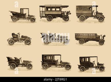 Vektor-Illustration von Satz von Oldtimern Stock Vektor