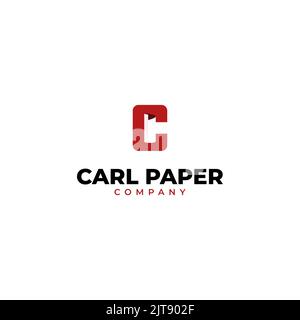 Kreative Illustration modernes C-Papier Zeichen geometrisches Logo Design Vorlage. Stock Vektor