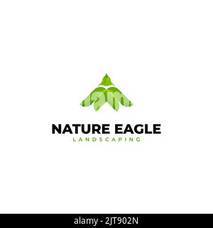 Green Nature Eagle Logo Vektor und Symbol, Green Eagle abstraktes Logo, Vektor-Illustration Stock Vektor