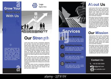 Business Flyer Design-Vorlage in blauer Farbe Vektor-Flyer für das Wachstum des Unternehmens Stock Vektor