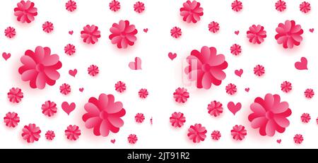 Rosa Herzform floralen Hintergrund Vektor Illustration Stock Vektor