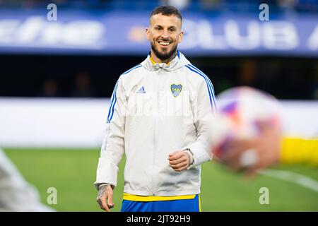 Buenos Aires, Argentinien. 28. August 2022. Dario Benedetto von Boca Juniors gesehen vor dem Liga Profesional 2022 Spiel zwischen Boca Juniors und Atletico Tucuman im Estadio Alberto J. Armando. (Endergebnis; Boca Juniors 2:1 Atletico Tucuman) Credit: SOPA Images Limited/Alamy Live News Stockfoto