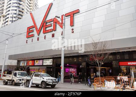 Veranstaltungsfilm Cinemas Gebäude in George Street, Sydney City Centre, NSW, Australien Stockfoto