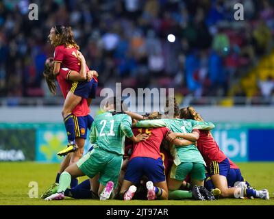 San Jose, Costa Rica. 28. August 2022. San Jose, Costa Rica, August 28. 2022: Während der FIFA U20 Womens World Cup Costa Rica 2022 Fußballfinale zwischen Spanien und Japan Estadio Nacional in San Jose, Costa Rica. (Daniela Porcelli/SPP) Quelle: SPP Sport Press Foto. /Alamy Live News Stockfoto