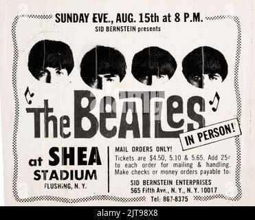 Beatles Shea Stadium Oversize Werbung (1965) Stockfoto