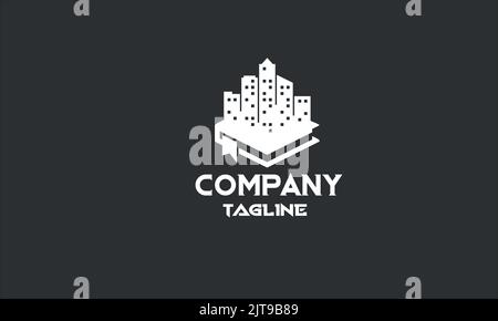 Minimale Immobilien Gebäude Buch Logo Vorlage Stock Vektor