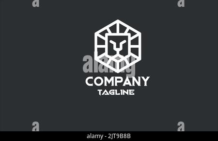 Minimale geometrische Löwe-Logo-Vorlage Stock Vektor