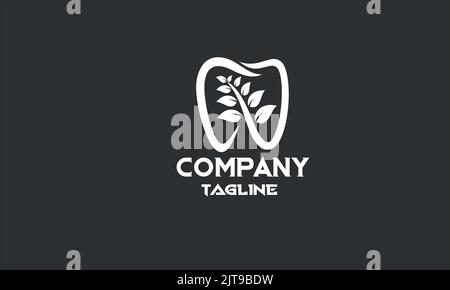 Minimal Eco Dental Logo-Vorlage Stock Vektor
