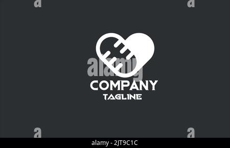 Vorlage für das Logo von „Minimal Love“-Podcast Stock Vektor