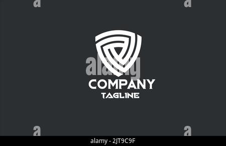 Vorlage mit minimalem Shield-Logo Stock Vektor