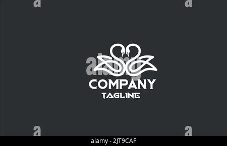 Logo-Vorlage für „Minimal Swan Love“ Stock Vektor