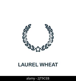 Laurel Wheat-Symbol. Einfaches Erfolgssymbol für Vorlagen, Webdesign und Infografiken Stock Vektor