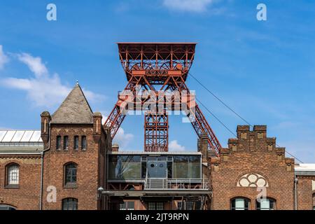 Förderturm der ehemaligen Schachanlage Rheinpreußen IV in Moers, Nordrhein-Westfalen, Deutschland, Europa | Drehturm der Schachtanlage Rheinpreußen IV C Stockfoto