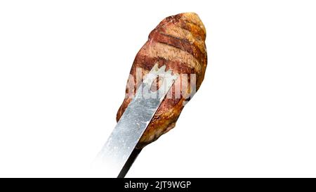 picanha Steak isoliert auf weißem Hintergrund Stockfoto