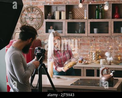 Kochen Blog Business Lifestyle Tutorial Pasta Stockfoto