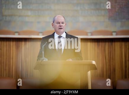 Prag, Tschechische Republik. 29. August 2022. Bundeskanzler Olaf Scholz (SPD). Archivbild Kredit: Kay Nietfeld/dpa/Alamy Live News Stockfoto