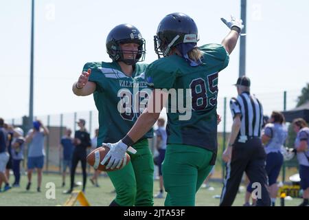 Cardiff Valkyries gegen Portsmouth Dreadnoughts, National Women's American Football League Stockfoto