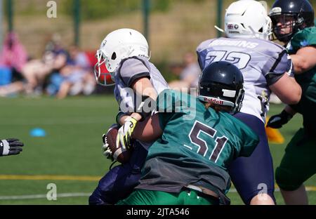 Cardiff Valkyries gegen Portsmouth Dreadnoughts, National Women's American Football League Stockfoto