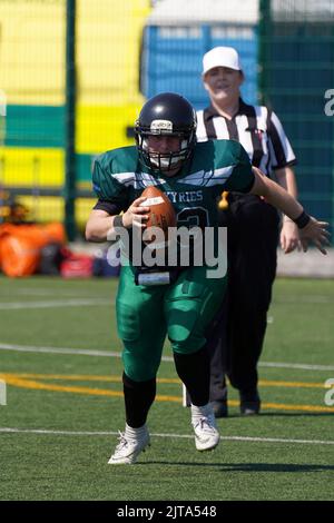 Cardiff Valkyries gegen Portsmouth Dreadnoughts, National Women's American Football League Stockfoto